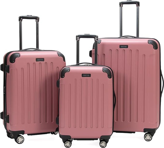 Kenneth Cole REACTION Renegade Luggage Expandable 8-Wheel Spinner Lightweight Hardside Suitcase, Peony, 3-Piece Set (20"/24"/28")