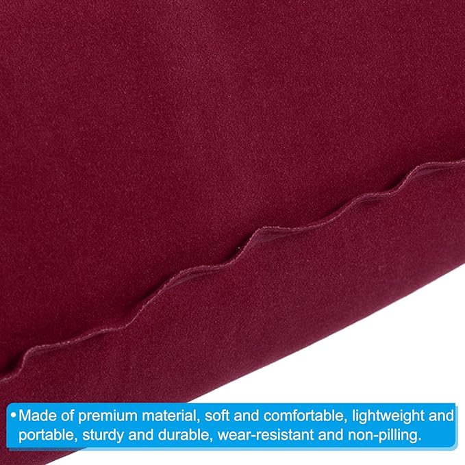 PATIKIL Inflatable Pillow, 2 Pack Squared Ultralight Camping Travel Pillow Desk Rest Neck Support for Hiking Backpacking Office, Wine Red
