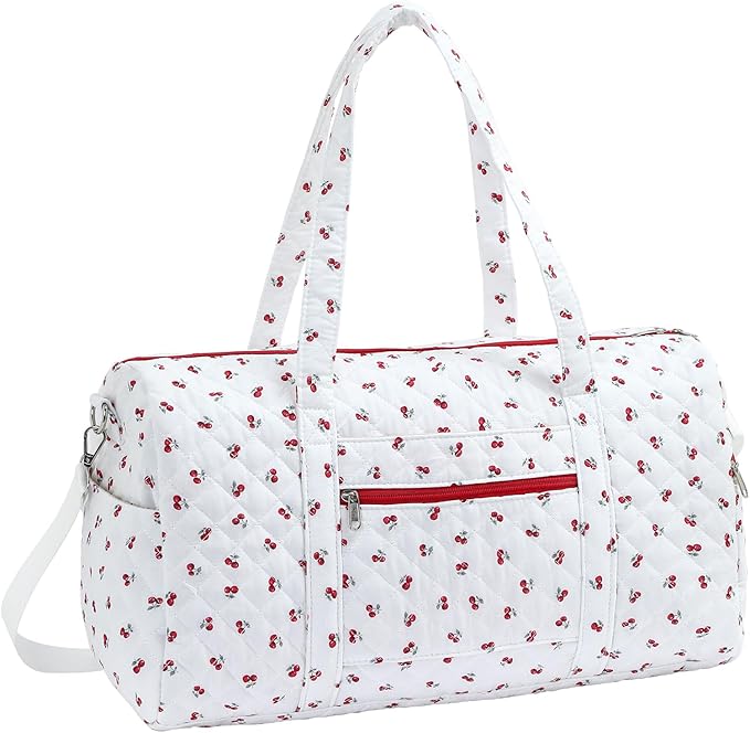 Duffle Bag, Gym Bag for Women, Quilted Duffle Bags, Travel Large Capacity Floral Weekender Bags