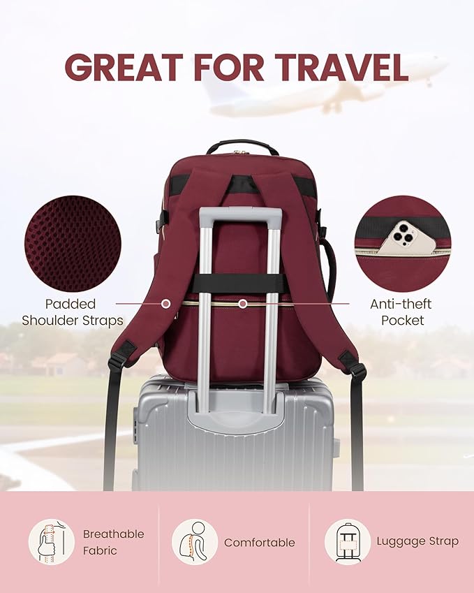 LOVEVOOK 40L Travel Backpack for Women Men,Waterproof Airline Approved Carry On Luggage Travel Essentials,TSA Carry On Backpack Personal Item Travel Bag Suitcase Weekender Traveling with Packing Cubes