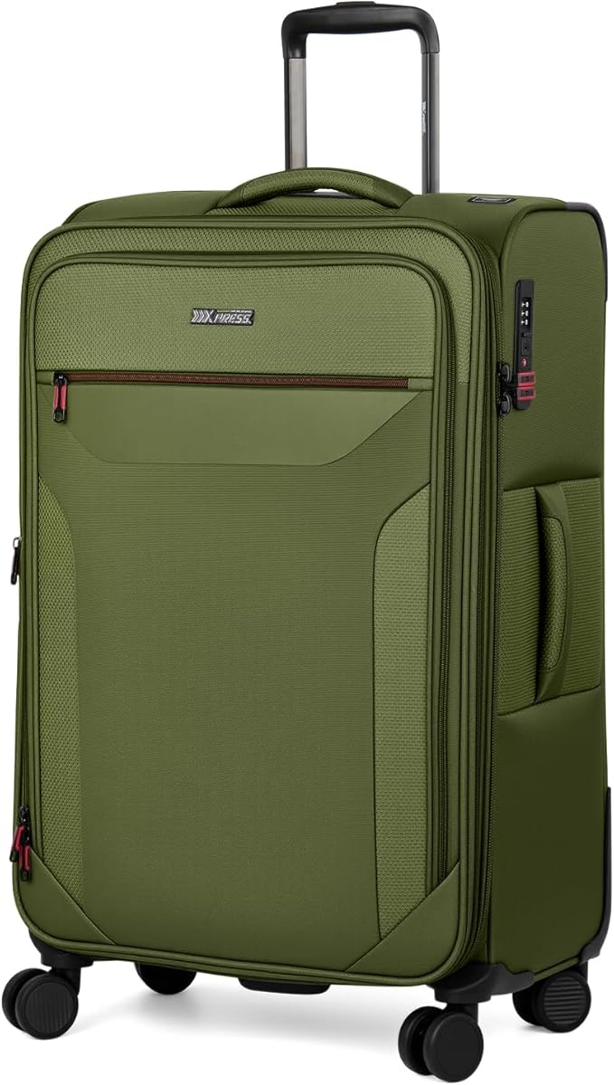 Softside Suitcases with Wheels 32 Inch Luggage,Expandable 20% Luggage w/Spinner Wheels and TSA LOCK,Large Checked Suitcase for Men/Women（Green,32in）