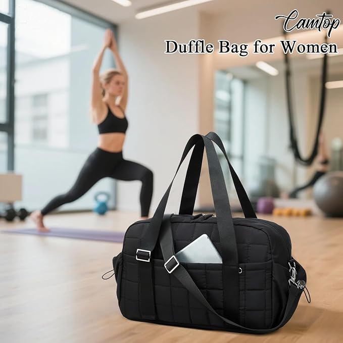 CAMTOP Gym Bag for Women, Lightweight Duffle Bag for Travel With Insulated Pocket and Wet Pocket, Small Carry On Bag for Dance Yoga Work