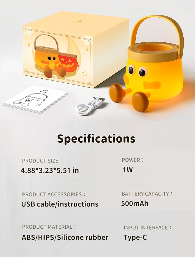 Night Light for Kids, Portable Handheld Night Lamps, Nursery Night Lights, Cute Sleep Nightlight, Dimmable Bedside Lamp, Gifts for Kids Teens Adults, Room Decor
