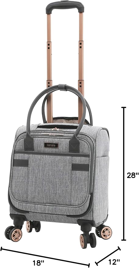 kensie Hudson Softside 3-Piece Spinner Luggage Set, Heather Gray
