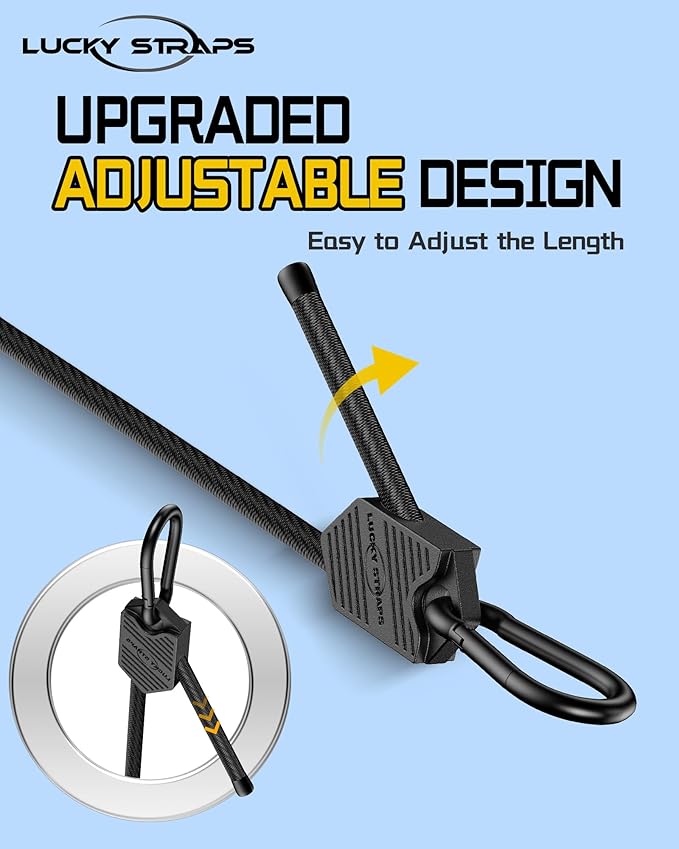 8 Pcs 36 Inch Adjustable Carabiner Bungee Cords with Hooks, Easy to Adjust from 7" to 36", Black Bungee Straps with UV-Resistance & Superior Elasticity for Cargo, Bike, Luggage, Carts, Truck, etc