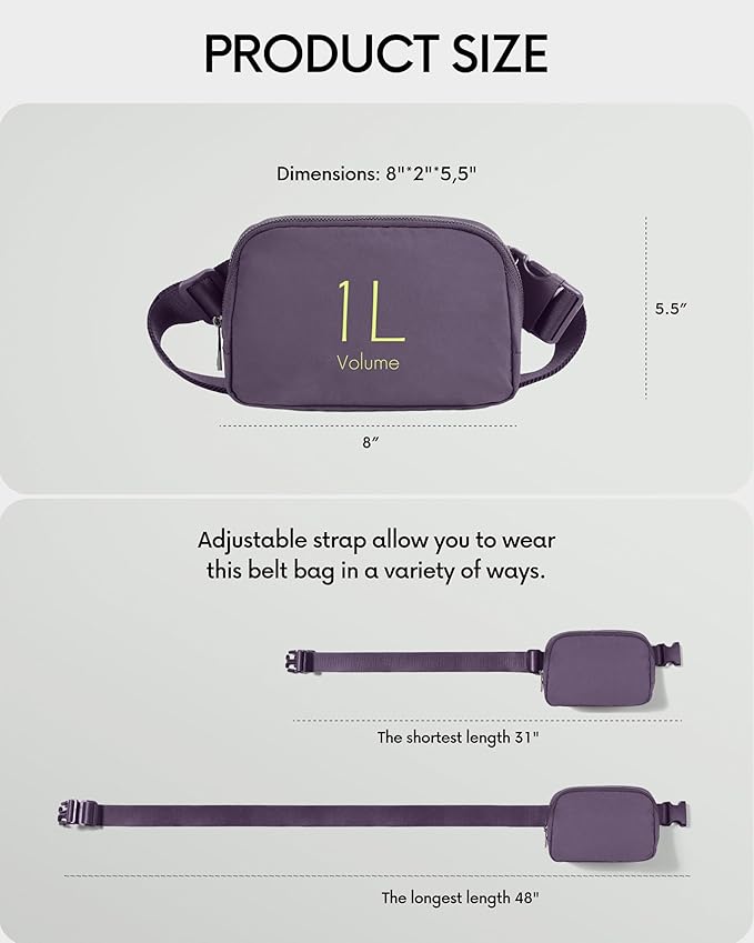 ODODOS Unisex Mini Belt Bag with Adjustable Strap Small Fanny Pack for Workout Running Traveling Hiking, Navy Cosmos