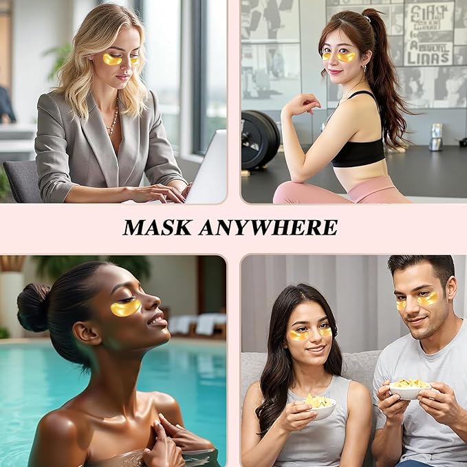 Under Eye Patches (24 Pairs) - Bridesmaid Gift, Easter Basket Stuffers - 24K Gold Under Eye Masks for Dark Circles, Puffy Eyes, Wrinkles - Rejuvenating & Revitalizing Eye Skincare Treatment