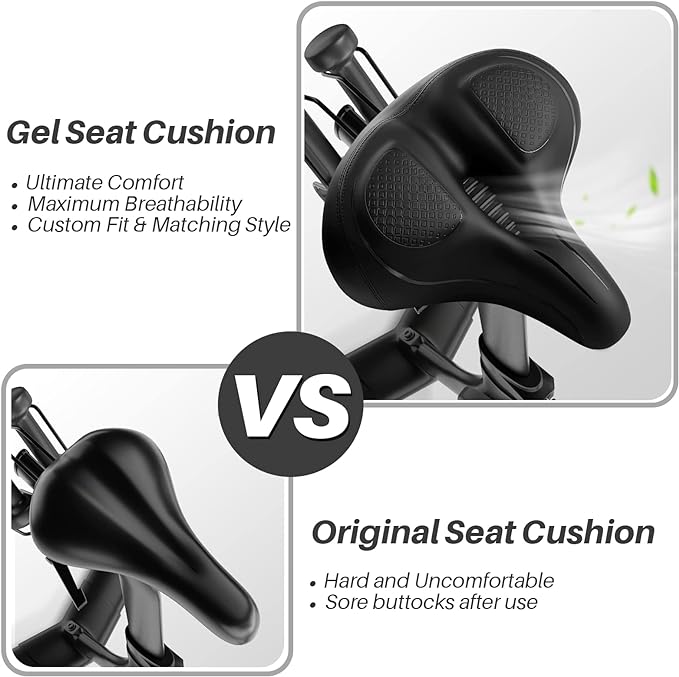 Oversized Bike Seat for Peloton Bike & Bike+, Comfort Seat Cushion Compatible with Peloton, Road or Exercise Bikes, Bicycle Wide Saddle Replacement for Men & Women, Accessories for Peloton