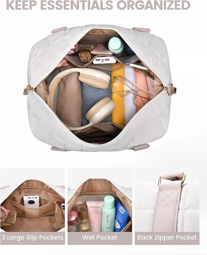 LOVEVOOK Weekender Bags for Women with Shoe Compartment, Carry On Overnight Bag with Toiletry Bag, Personal item travel bag with Wet Pocket, 2Pcs Set