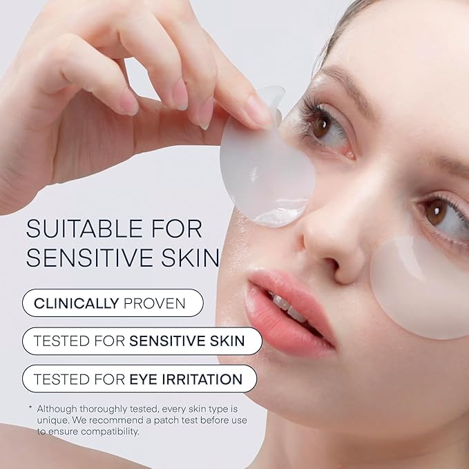 Terez & Honor Under Eye Patches for Dark Circles - 60 Korean Hydrogel Masks for Puffiness, Bags, Wrinkle with Caffeine, Hyaluronic Acid, Niacinamide - Undereye Hydrating & Cooling, Vegan, No Fragrance