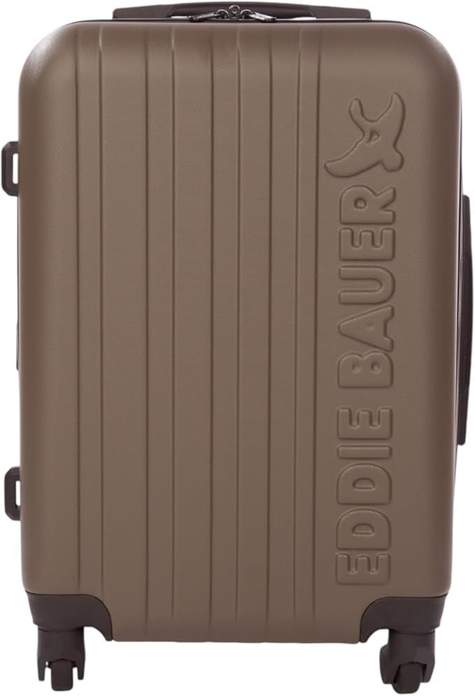 Eddie Bauer Flatiron Carry-On 22" Luggage | Hardside | Spinner Wheels | Expandable | Lightweight | Travel Essentials - Dark Fatigue