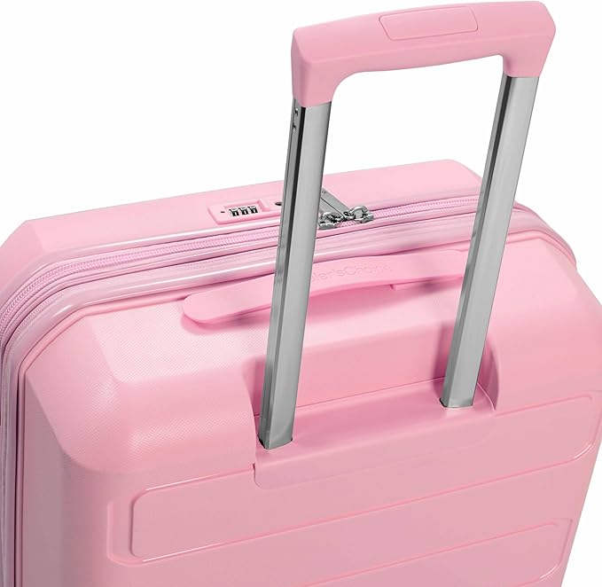 Traveler's Choice Pagosa Hardshell Expandable Luggage with Spinner Wheels, Pink, 2-Piece Set (22/26)