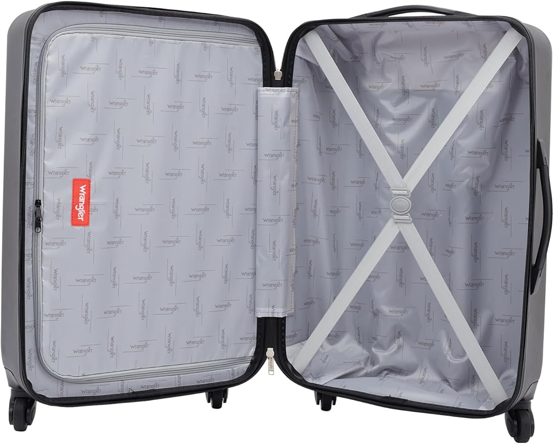 Wrangler Quest Luggage Set, Black, 3 Piece Set (28"/24"/20")