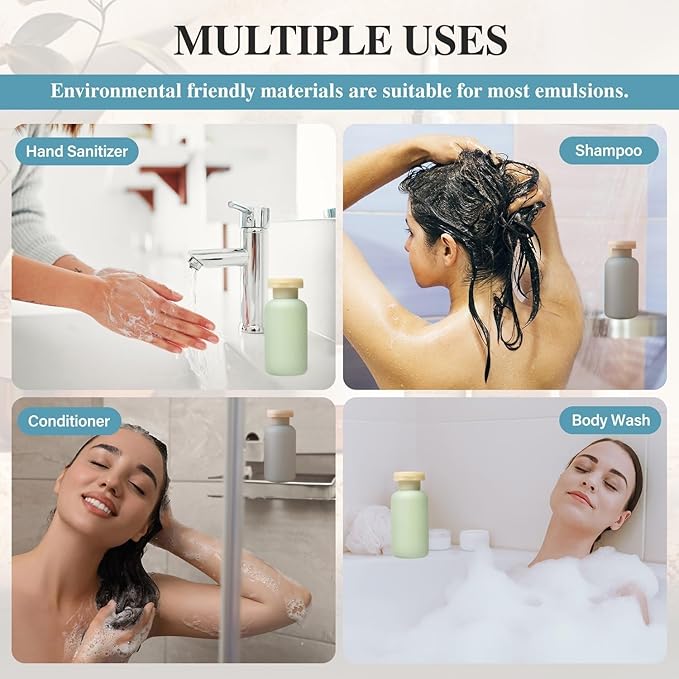 3.4oz Travel Shampoo Bottle with Flip Cap, Leak Proof Plastic Squeeze Bottles, Reusable Empty Travel Shampoo and Conditioner Bottles for Creams, Lotion, Foundation, Conditioner (Garden Series, 4Pcs)