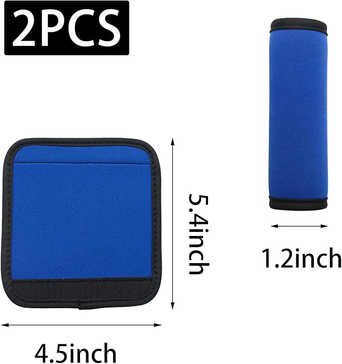2pcs Dark Blue Luggage Handle Wraps for Suitcase- Soft Suitcase Handle Covers for Travel Accessories（ Bright Color for Suitcase Tags Identifiers ）