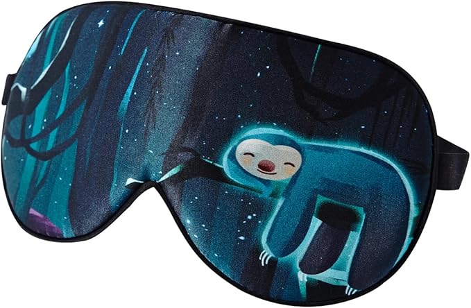 Alaska Bear Mulberry Silk Sleep Mask Luxury Cool and Lustrous Eye Cover for Sleeping Unisex (Sloth)