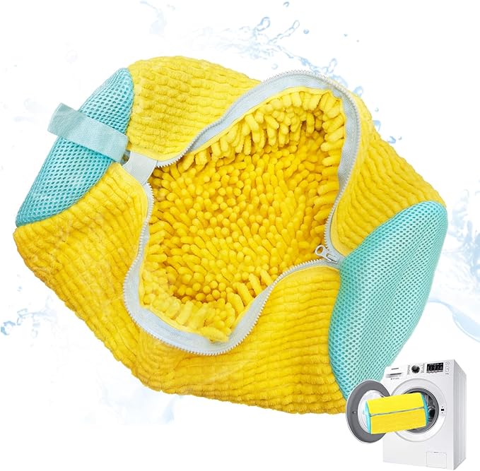 Shoe Washing Machine Bag, Shoe Laundry Bag, Shoe Cleaning Bag for Sneaker Tennis Shoes Unstain Cleaner Kit, Yellow