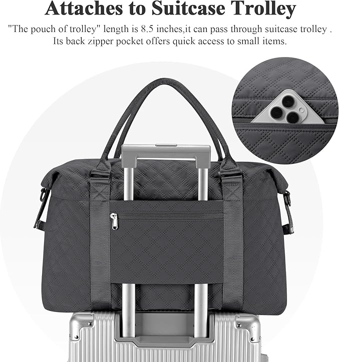 HYC00 Travel Duffel Bag,Carry-on Overnight Weekender Bags for Women,Sports Tote Gym Bag with Wet Pocket