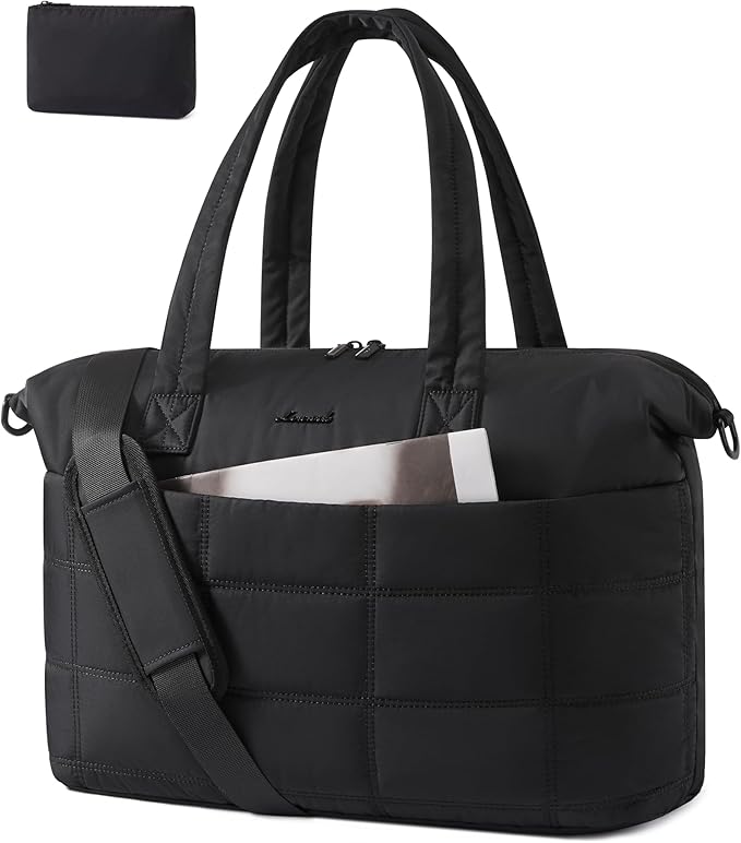 LOVEVOOK Gym Bag for Women & Men with Wet Pocket,36L Puffer Laptop Work Bags for Women with Computer Compartment,Waterproof Teacher Tote Bags Workout Weekender Carry on Travel Bag,Large Purse Handbags