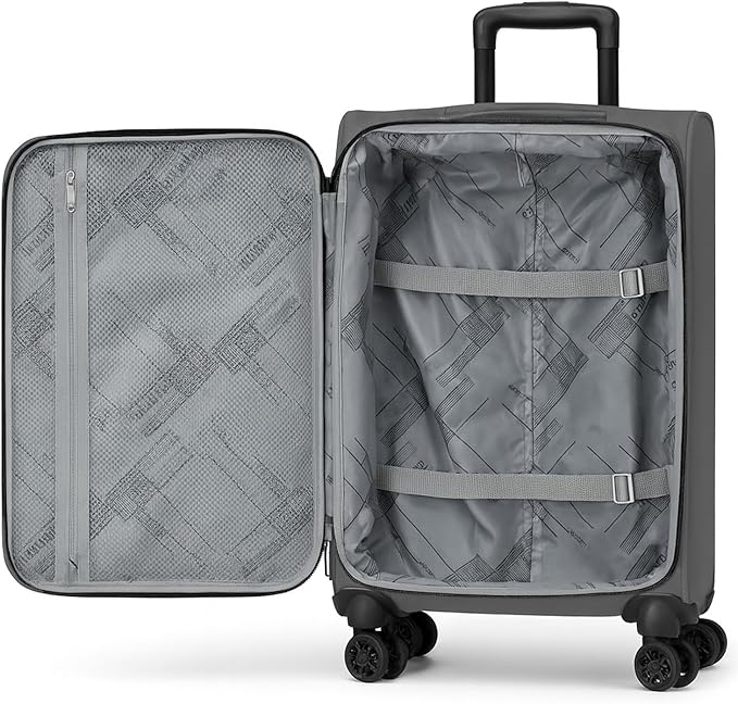 World Traveler Dejuno Jasper 24-Inch Lightweight Expandable Spinner Luggage - Charcoal
