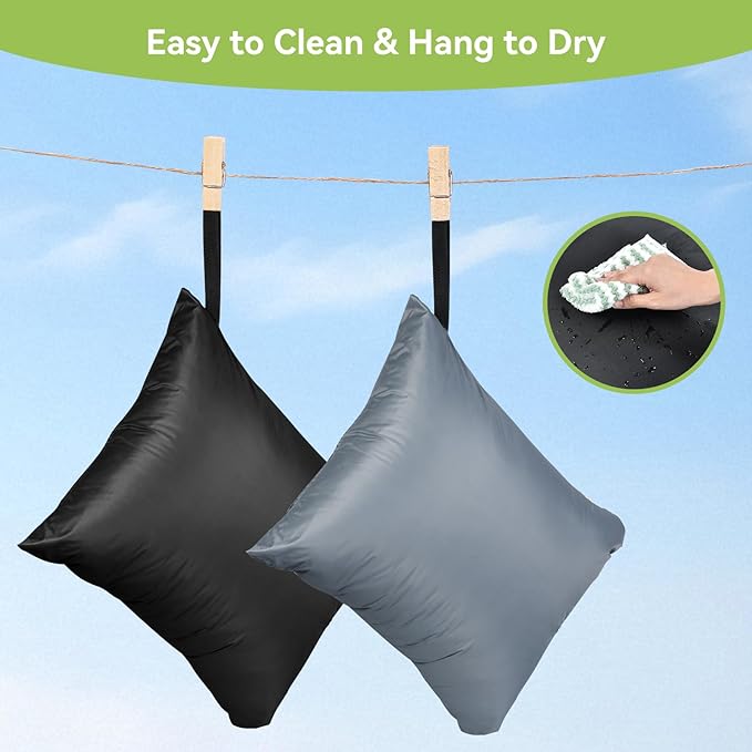 OTraki 2Pcs Exlarge Wet Bag 24x32 inch Reusable Waterproof Wet Dry Bag with Zipper Handle Wet Clothes Washable Laundry Bag for Travel Swimsuit Beach Drying do not exceed 176℉ Black & Grey