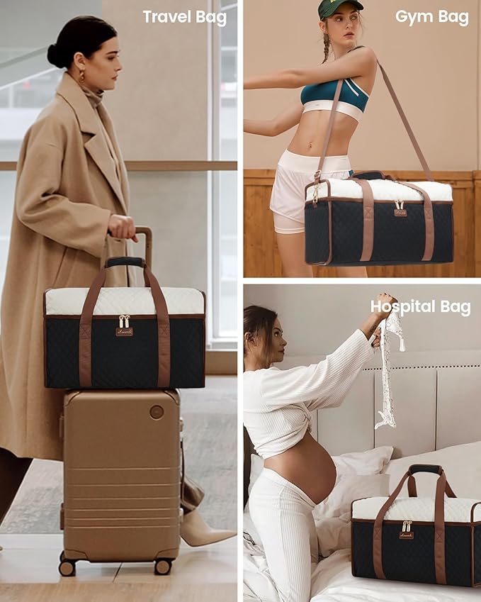LOVEVOOK Travel Duffle Bag - Weekender & Overnight Bag with Toiletry & Wet Pocket, Carry-On Size, 3pc Set