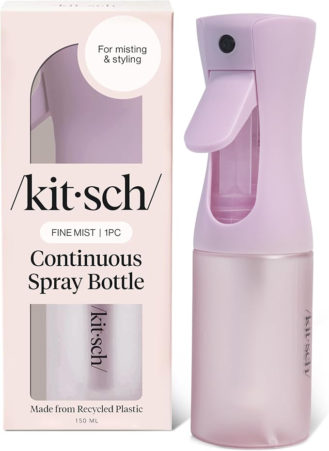 Kitsch Continuous Spray Bottle for Hair – Fine Mist Water Mister & Water Spray Bottle – Recycled Hair Spray Bottle – Spray Bottles for Cleaning, Styling, Plants & More – Sheer Violet, 150ml