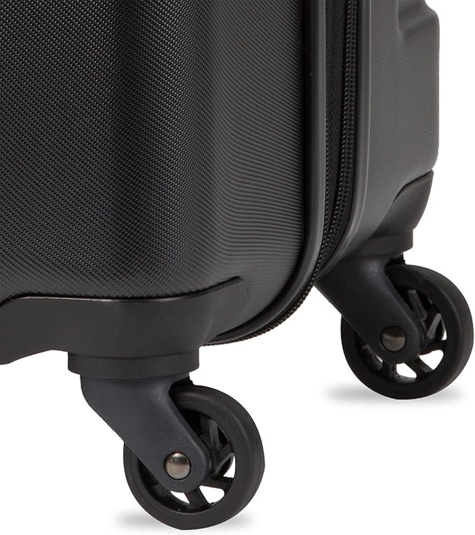 SwissGear 7366 Hardside Expandable Luggage with Spinner Wheels, Black, Carry-On 19-Inch
