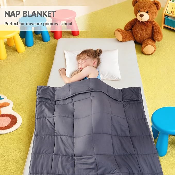 yescool Weighted Blanket 5 Pounds Cooling Weighted Lap Blanket, Grey Heavy Blanket for Sleeping, Weighted Throw Blanket Gifts for 40-60lbs, 36"x48"