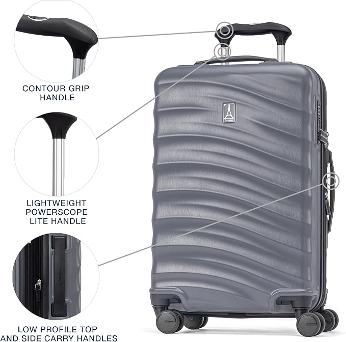 Travelpro Maxlite Air V2 Hardside Expandable Carry on Luggage, 8 Spinner Wheels, Lightweight Hard Shell Suitcase, TSA lock, Shadow Grey, Carry On 20-Inch