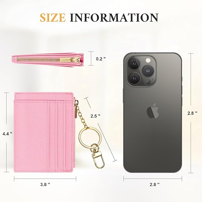 Sodsay Card Case Slim Front Pocket Wallet for Women Credit Card Holder with Keychain | Slim, Front Pocket, Credit Card Holder, with Keychain
