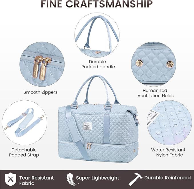 LOVEVOOK Travel Duffle Bag,Weekender Bags for Women with Shoe Compartment，Carry on Overnight Bag with Toiletry Bag,Gym Duffel Bag with Wet Pocket, Hospital Bags for Labor and Delivery