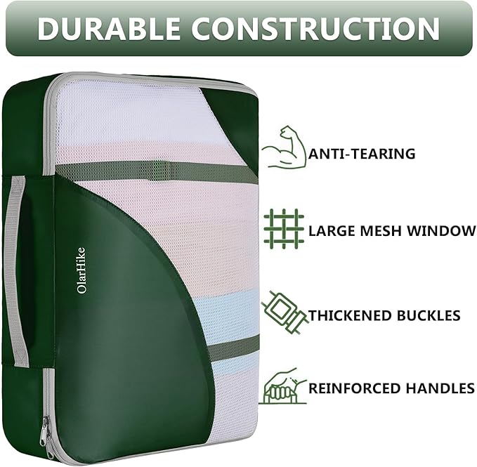 8 Set Packing Cubes for Travel, Gifts for Women Mom,Anti-Tearing Suitcase Organizer for Luggage with Shoe & Hanging Toiletry Bag,OlarHike Vacation Essentials & Accessories for Cruise Ship