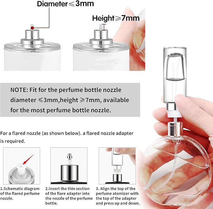 MUB 10ml Perfume Travel Refillable Atomizer Bottle Glass Unique Top-Filling Leak-Proof Spray Bottle Atomizer Sprayer for Perfume Cologne Mini Travel Size Empty Pocket Portable