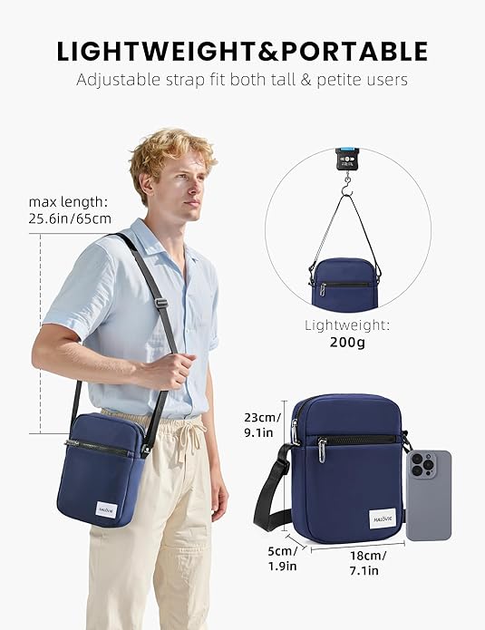 HALOVIE Small RFID Anti Theft Crossbody Bag Lightweight Sling Cross Body Bag Purse for Women Men for Travel Daily