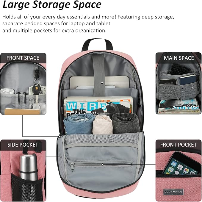 MAXTOP Travel Laptop Backpack Business Anti-theft Backpacks Water Resistant School College Bookbag