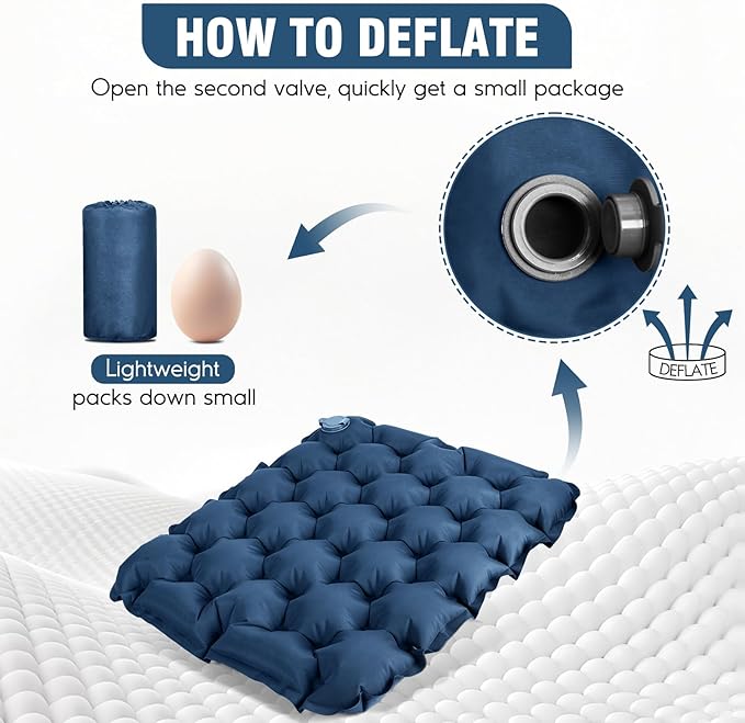 Inflatable Seat Cushion Portable Lightweight Stadium Seat Pad Travel Air Seat Cushion for Long Flights Camping Hiking Bleacher Airplane Stadium Office