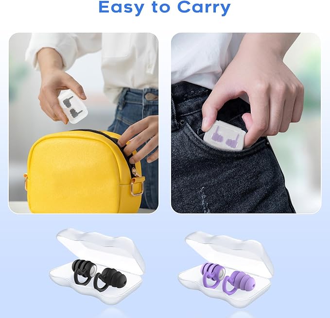 Swimming Ear Plugs Waterproof Earplugs - 2 Pairs Silicone Swim Ear Plugs for Adult Kids, Water Sports Earplugs for Showering, Bathing, Surfing - Keep Ear Water Out