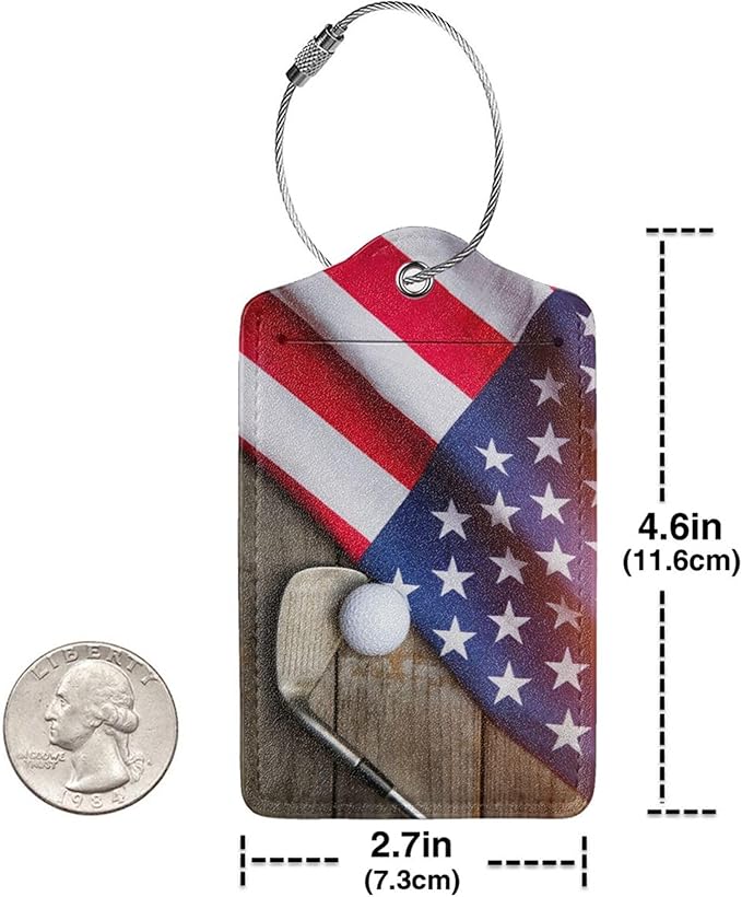 Golf Ball Luggage Tags for Suitcases Leather Carnival Cruise Luggage Tags Privacy Cover Baggage Tag Cute Travel Name Tags for Cruise Ships Travel Essentials Sports Tags for Adults