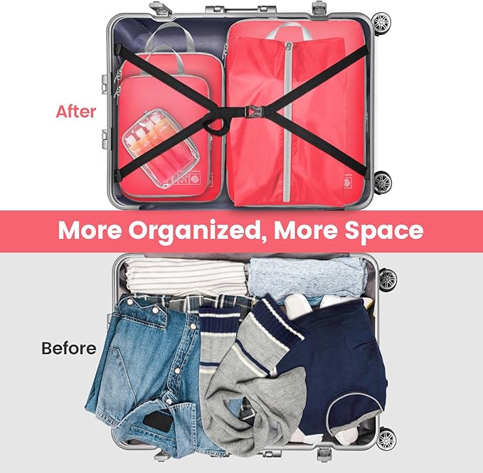 Cambond Compression Packing Cubes for Travel Women - Lightweight Luggage Organizers Bag Packing Cubes for Carry on Suitcases