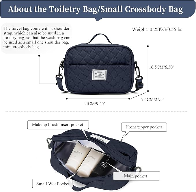 Weekender Bags for Women, Carry on Overnight Weekend Travel Duffel Bag with Shoes Compartment &Toiletry Bag, Personal Item Bag for Travel Business Trips Sport Hospital，Grid-NavyBlue