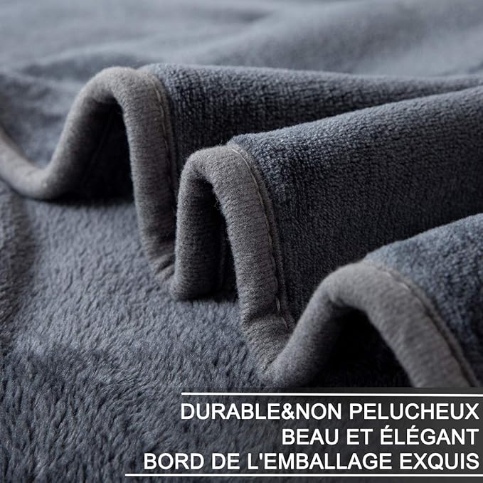 HOZY Soft King Size Blanket for Fall Winter Spring All Season Warm Fuzzy Summer Autumn Oversized Blankets for Cal King/California King Bed Fluffy Lightweight Dark Grey 90"x108"