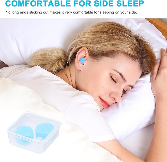 Ear Plugs for Sleeping, Waterproof Moldable Silicone EarPlugs for Sleeping Noise Cancelling, Mowing, Swimming and Concerts, 8 Pair (16 Count)