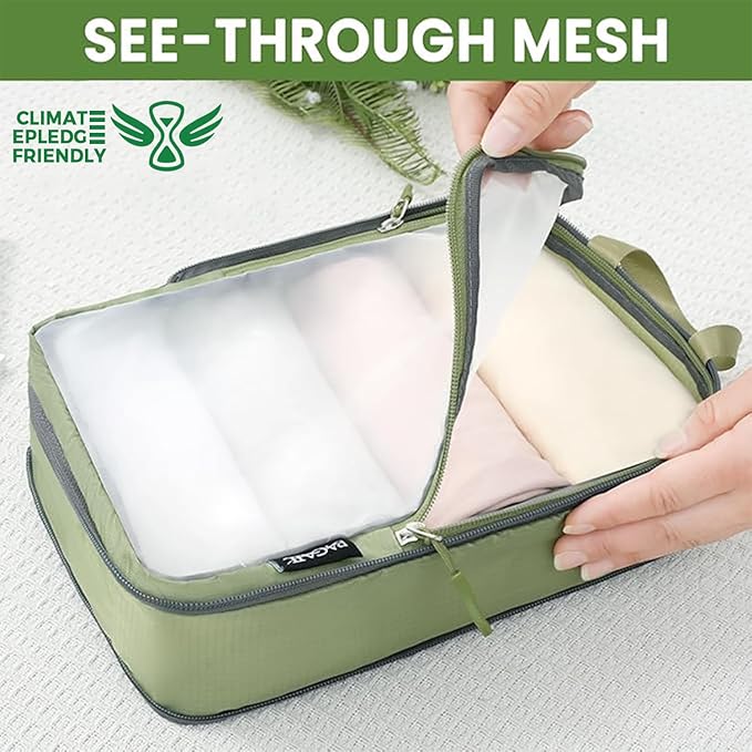 BAGAIL 6 Set Ultralight Compression Packing Cubes Packing Organizer for Travel Accessories Luggage Suitcase Backpack