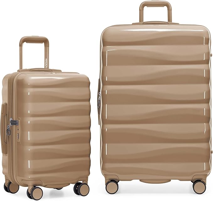 Traveler's Choice Edinburgh II Hardside Spinner Luggage, TSA Lock, Sand, 2 Piece Set (21/29)