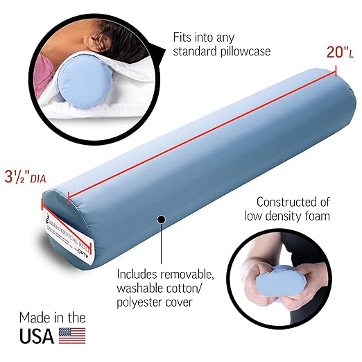 OPTP The Original McKenzie Cervical Roll, 20" Neck Support Pillow to Relieve Neck and Back Pain - Round Pillow for Improved Sleeping Support and Cervical Pain Relief - Made in The USA