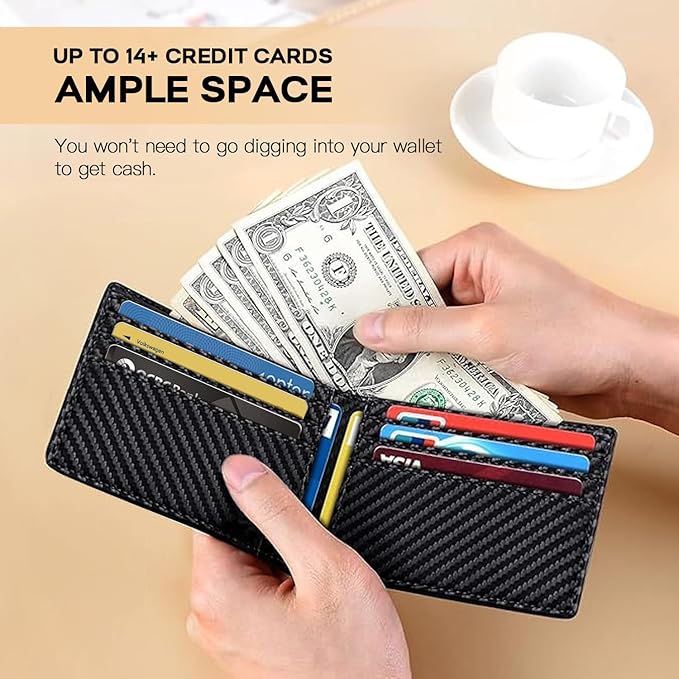RUNBOX Wallet for Men Slim Rfid Leather 2 ID Window With Gift Box | Slim, Rfid, 2 ID Window, With Gift Box, Slim, Rfid