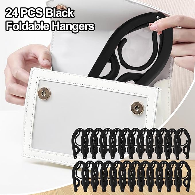 24 PCS Travel Hangers,Portable Folding Clothes Hangers,Clothes Hangers with Clotheslines,Foldable Clothes Drying Rack for Travel,Plastic Foldable Non Slip Clothing Hangers