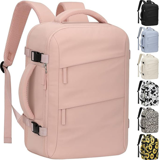 Carry on Backpack for Women TSA Approved 15.6 Inch Travel Laptop Backpack for Women Travel Essentials Womens Travel Backpack Suitcase Pink