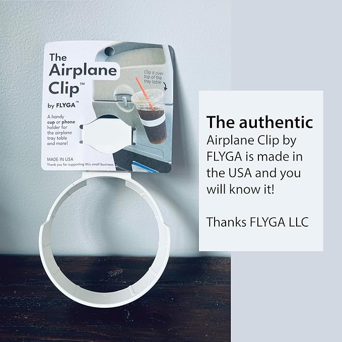 FLYGA Airplane Drink or Phone Holder Travel Accessory (Gray)